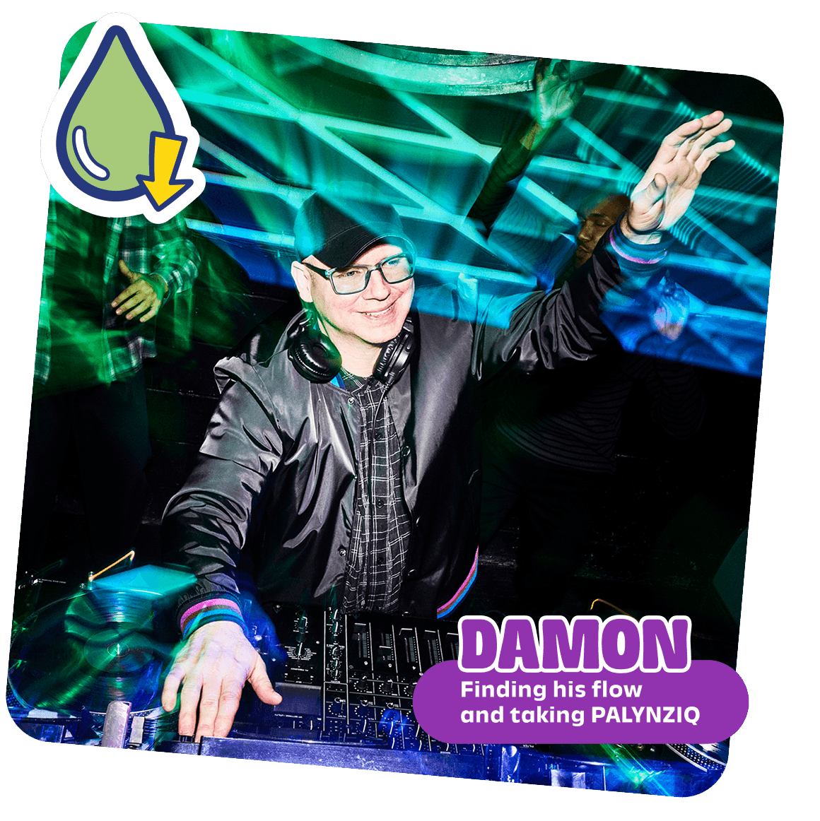 Damon being a DJ whilst on PALYNZIQ
