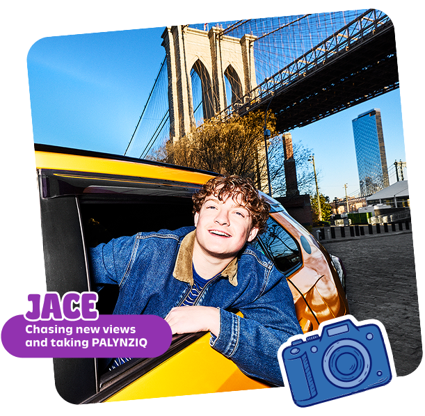 Jace taking PALYNZIQ on his travels