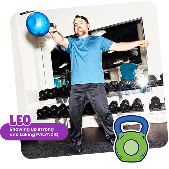 Leo in the gym taking PALYNZIQ